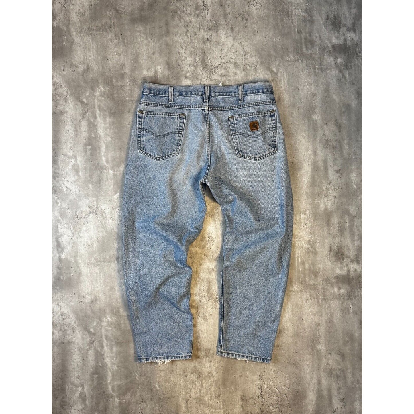 Vintage Carhartt Light Wash Denim Workwear Pants Size 38 Blue