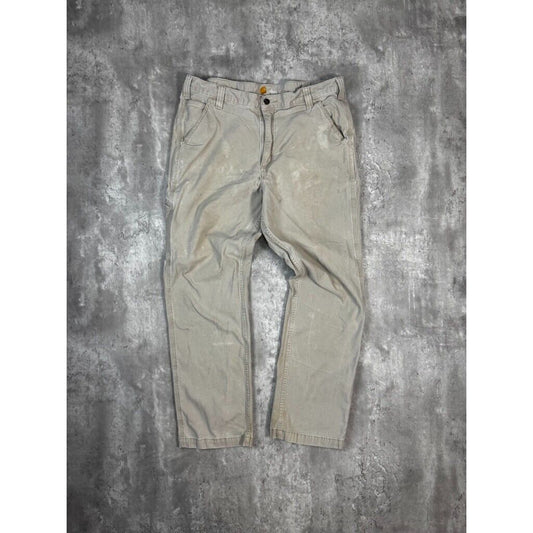 Carhartt Relaxed Fit Canvas Workwear Five Pocket Pants Size 37W Beige