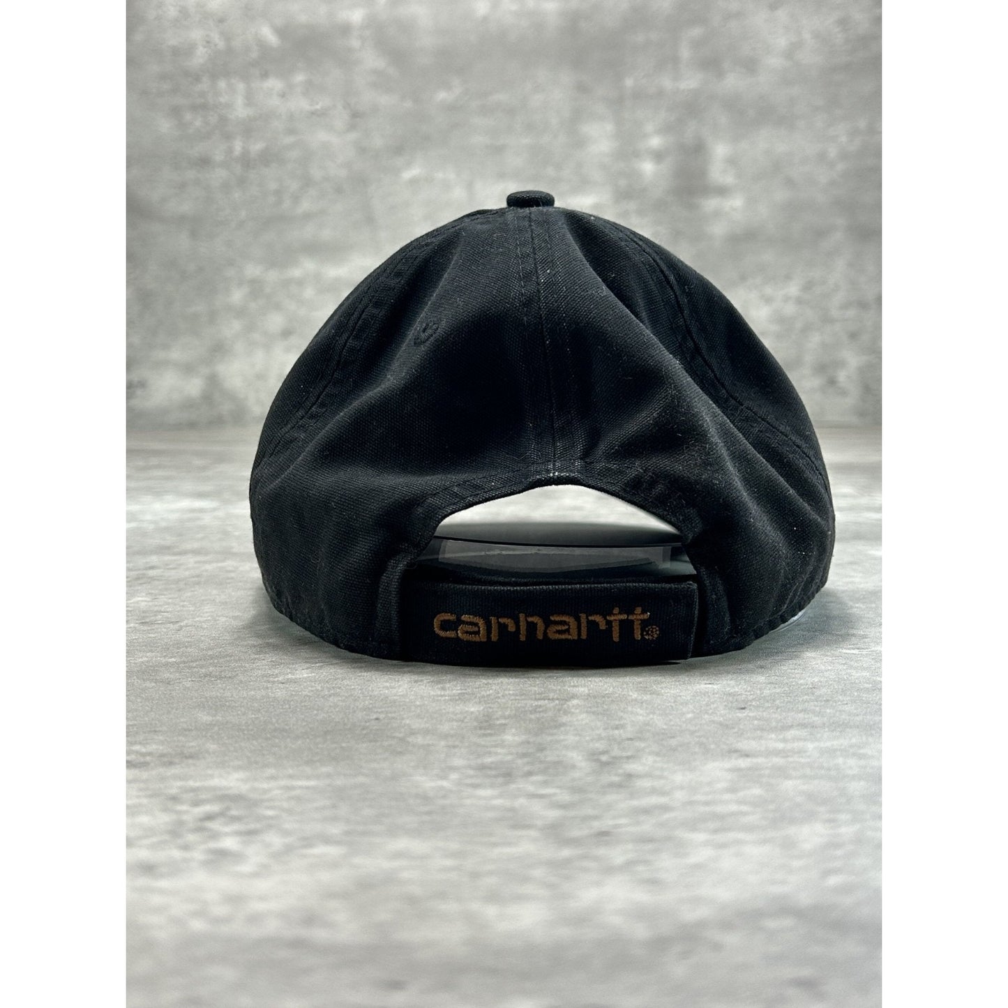 Vintage Carhartt Embroidered Patch Workwear Strapback Hat OSFA Black