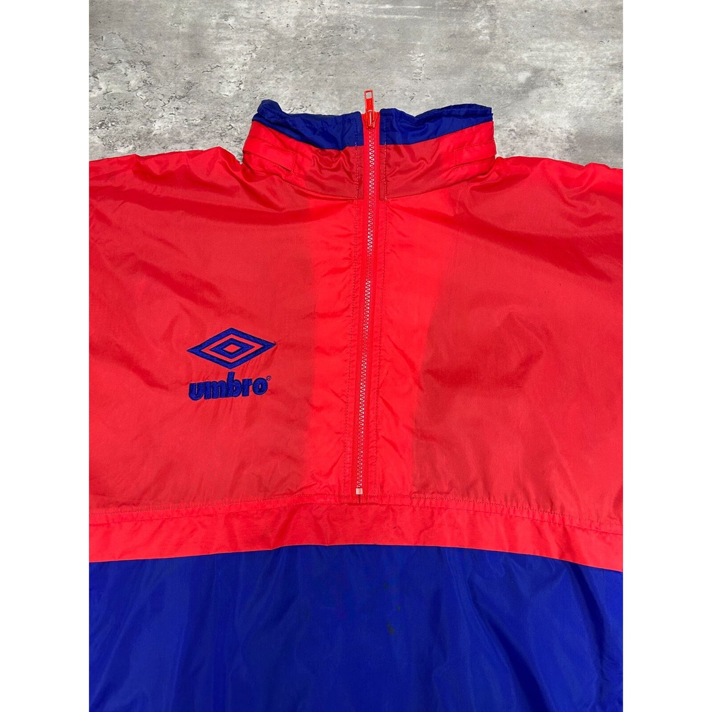 Vintage 80s/90s Umbro Graphic Spellout Nylon Windbreaker Jacket Size Large