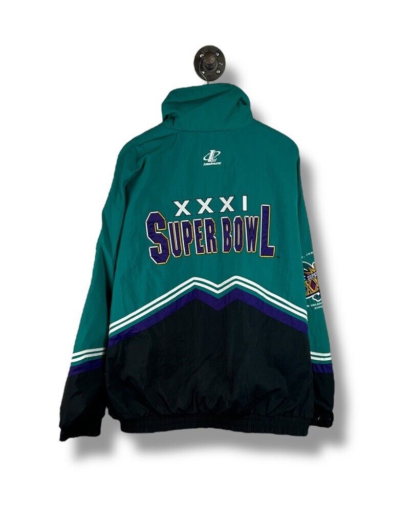 Vintage 1997 Super Bowl XXXI Full Zip Nylon Windbreaker Jacket Size XL