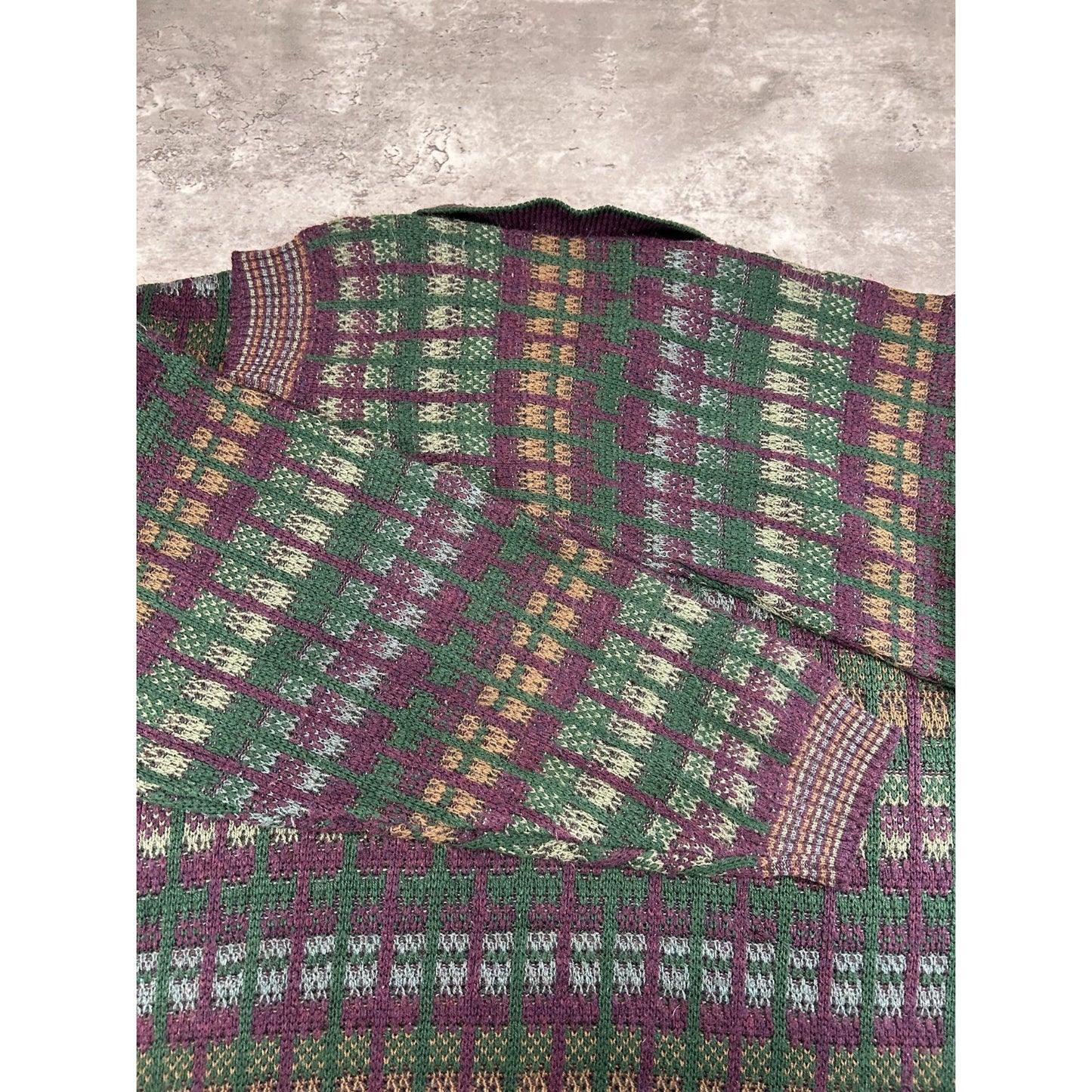 Vintage 90s Ash Creek Abstract Print Pullover Print Collared Sweater Size XL