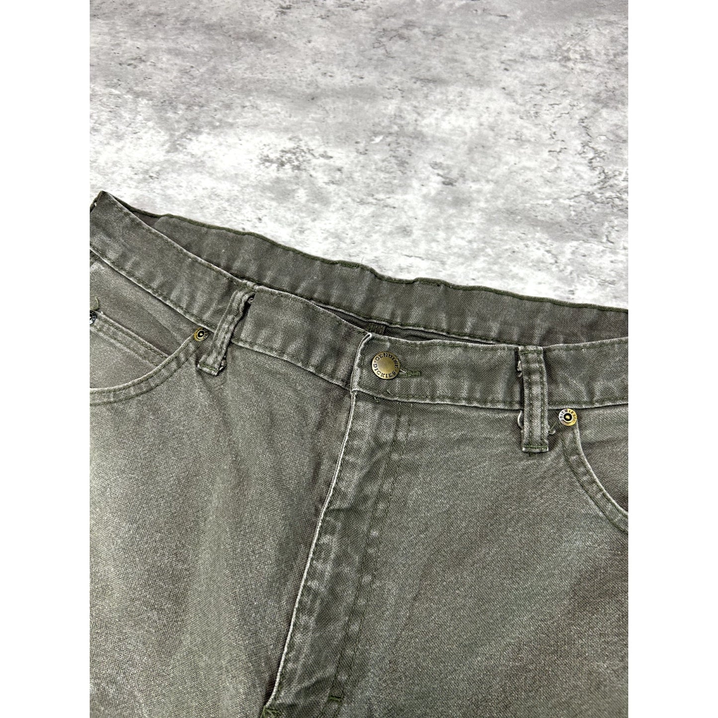 Vintage Dickies Canvas Work Wear Carpenter Pants Size 35W Brown