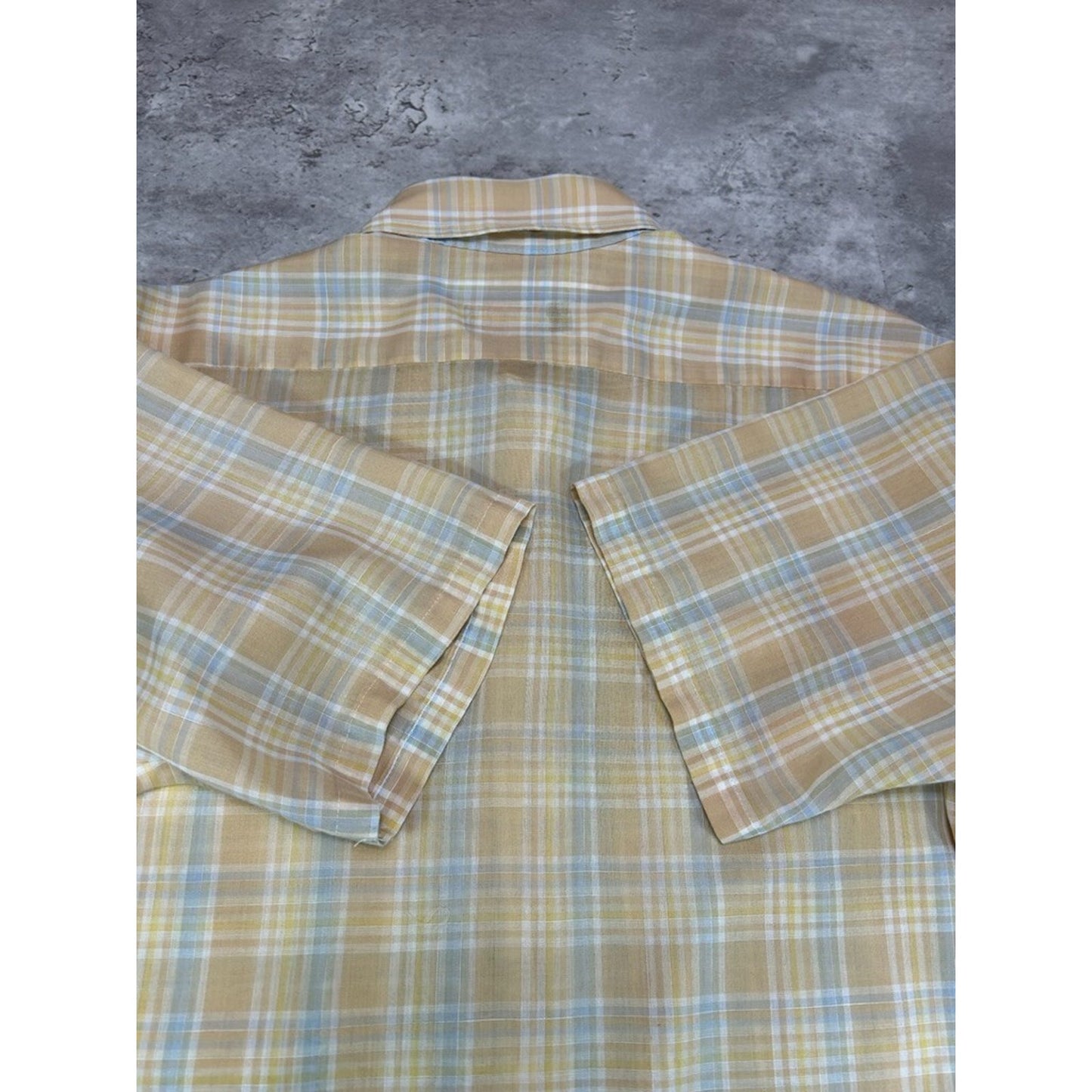 Vintage 90s Baracuta Single Pocket Plaid Reworked Cropped Button Up Shirt Sz Med