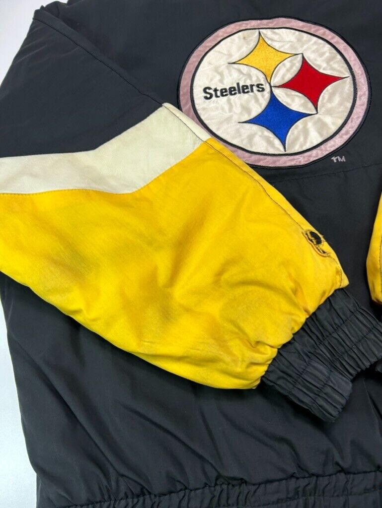 Vintage 90s Pittsburgh Steelers NFL Reversible Pro Player Jacket Size Large