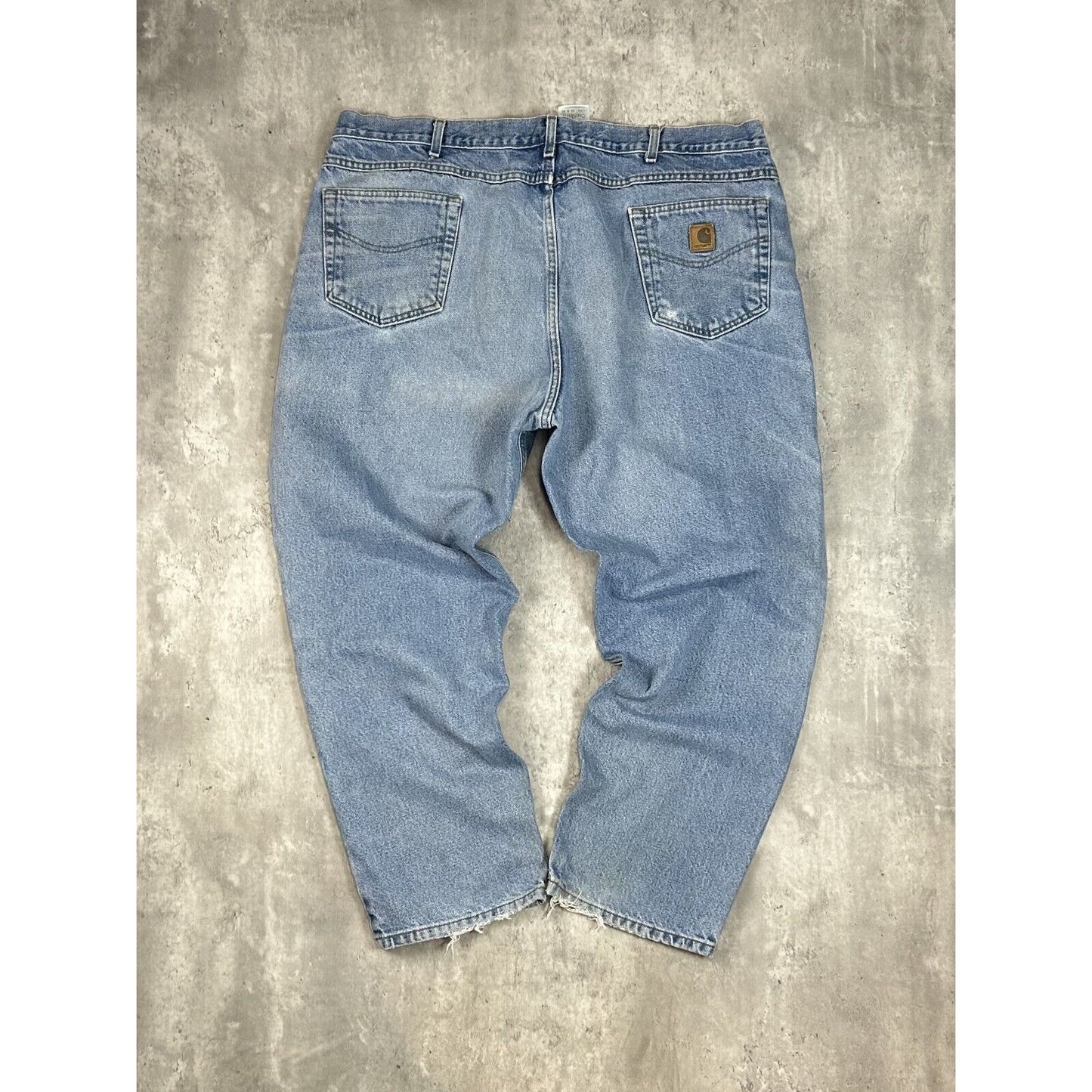 Vintage Carhartt Traditional Fit Light Wash Workwear Denim Pants Size 45 Blue