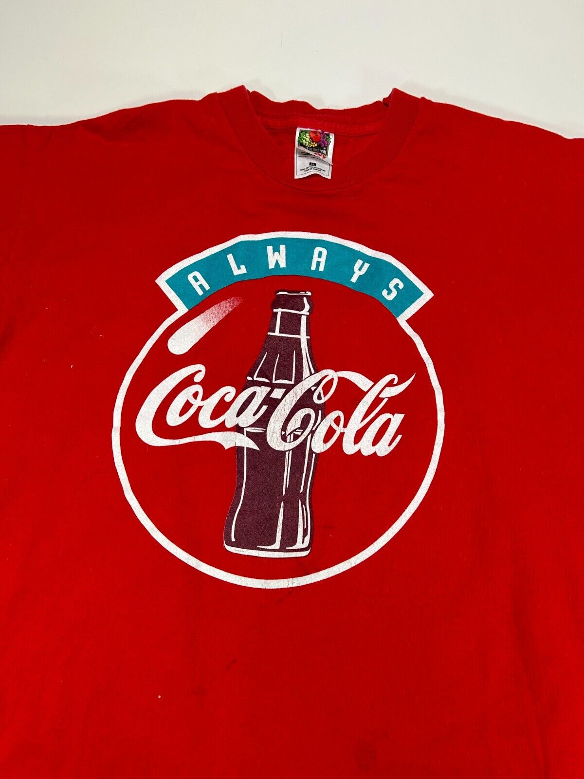 Vintage Always Coca-Cola Spell out Graphic Soda Promo T-Shirt Size XL