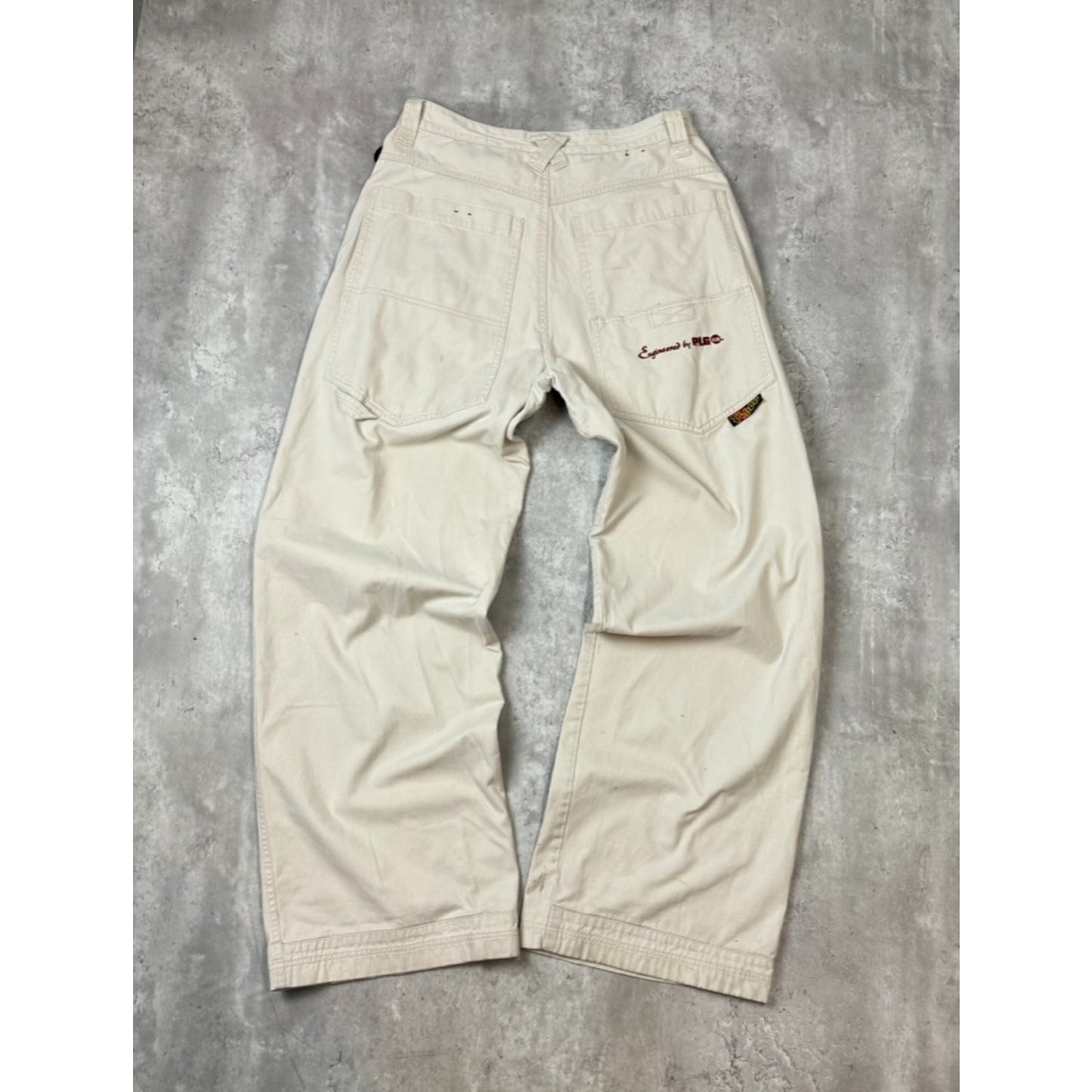 Vintage Y2K Plugg Baggy Fit Khaki Wide Leg Pants Size 32 Beige