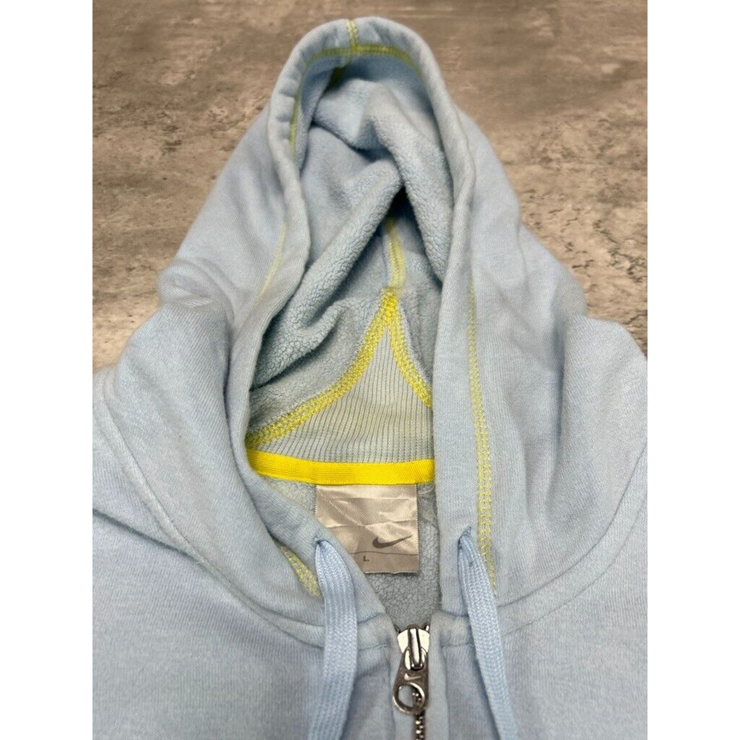 Vintage Womens Nike Embroidered Swoosh Two Tone Hooded Full Zip Sweatshirt Size Large