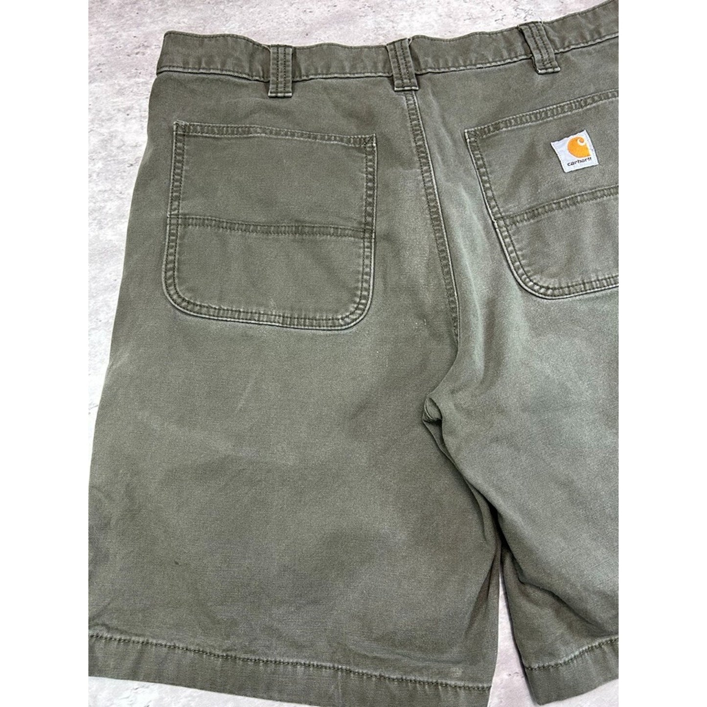 Carhartt Relaxed Fit Canvas Workwear Five Pocket Shorts Size 36 Green
