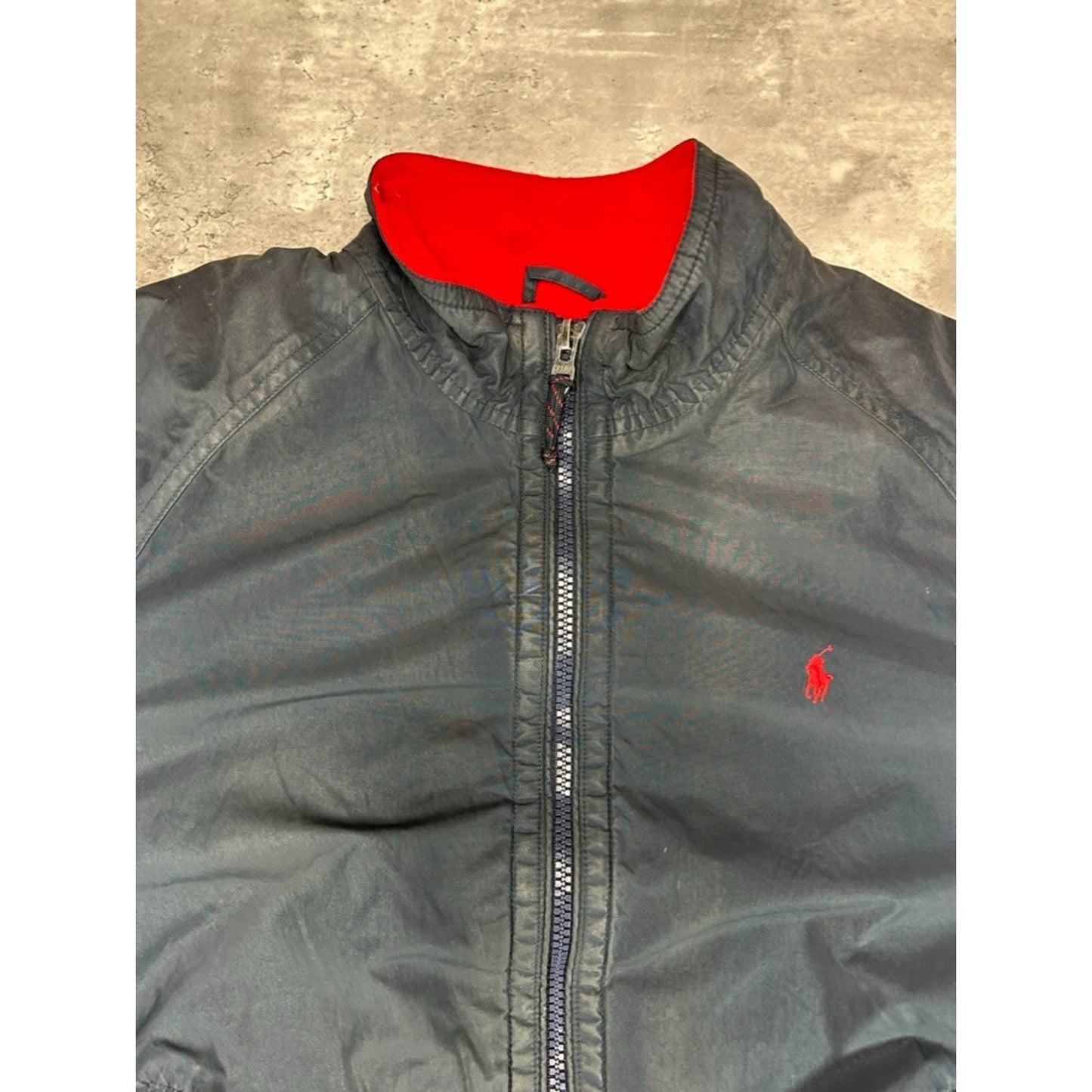 Vintage Polo Ralph Lauren Embroidered Pony Fleece Lined Bomber Jacket Size XXL