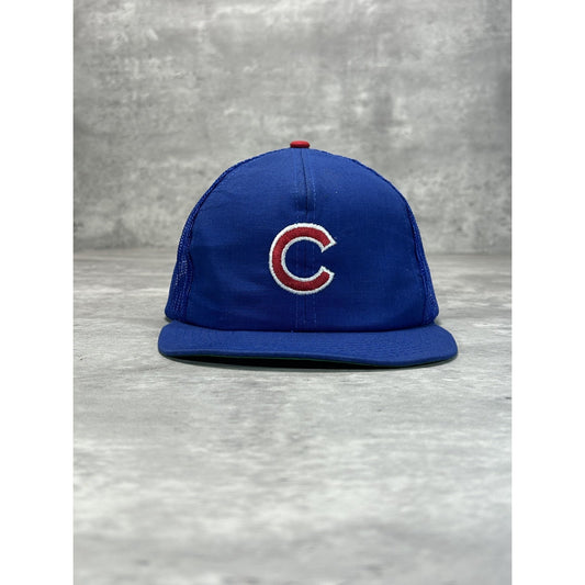 Vintage 90s Chicago Cubs MLB Embroidered Logo Trucker Snapback Hat OSFA