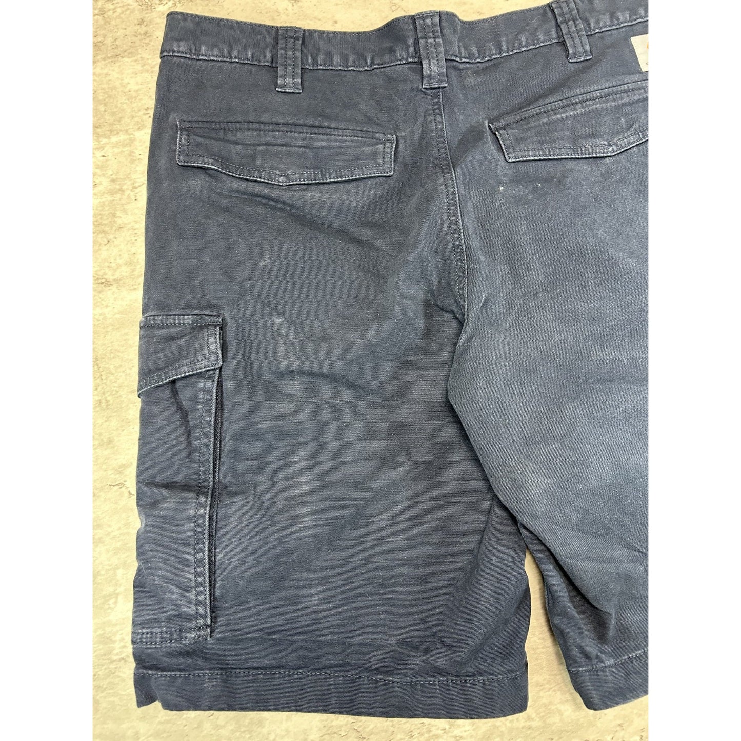 Carhartt Canvas Workwear Multi Pocket Cargo Shorts Size 36 Blue