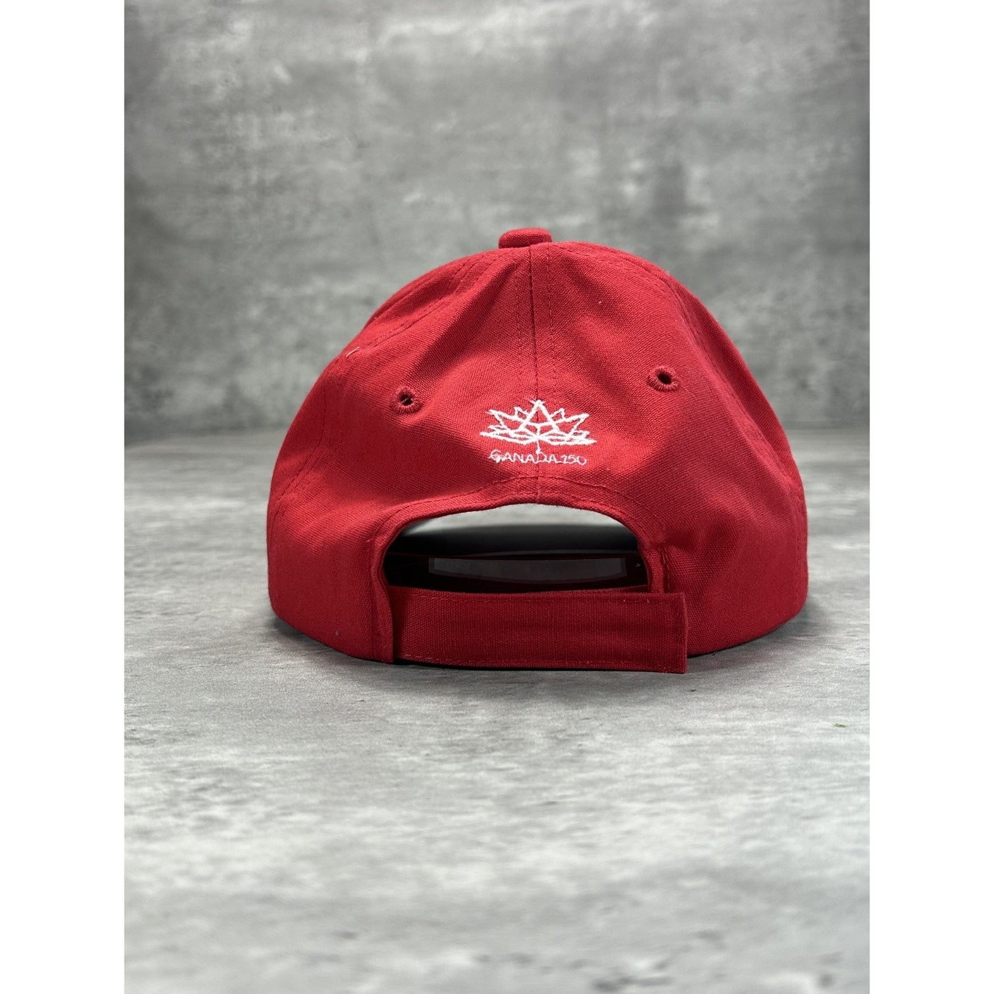 Canada Embroidered Spellout Destination Strapback Hat OSFA Red