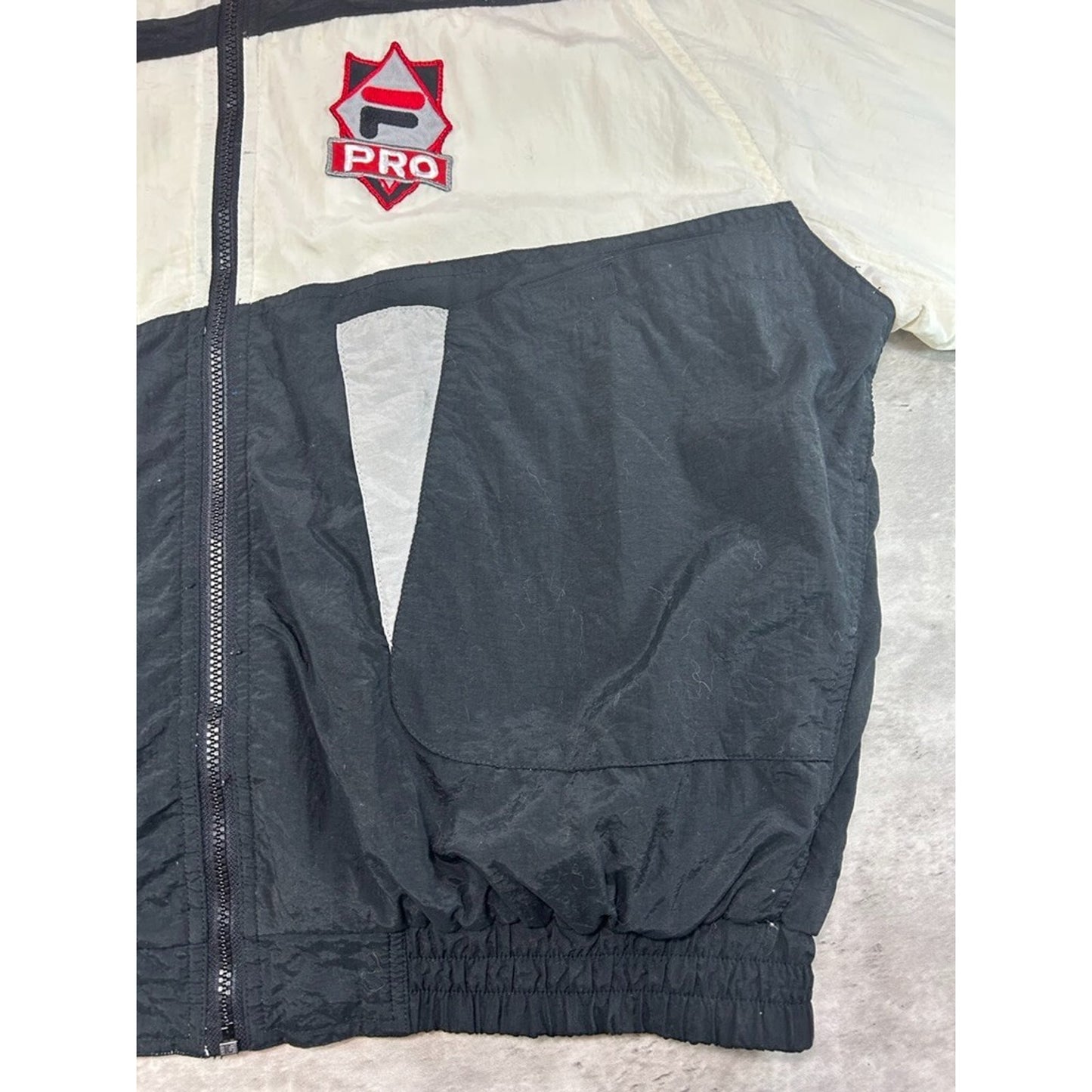 Vintage 90s Fila Pro Nylon Full Zip Windbreaker Jacket Size XXL