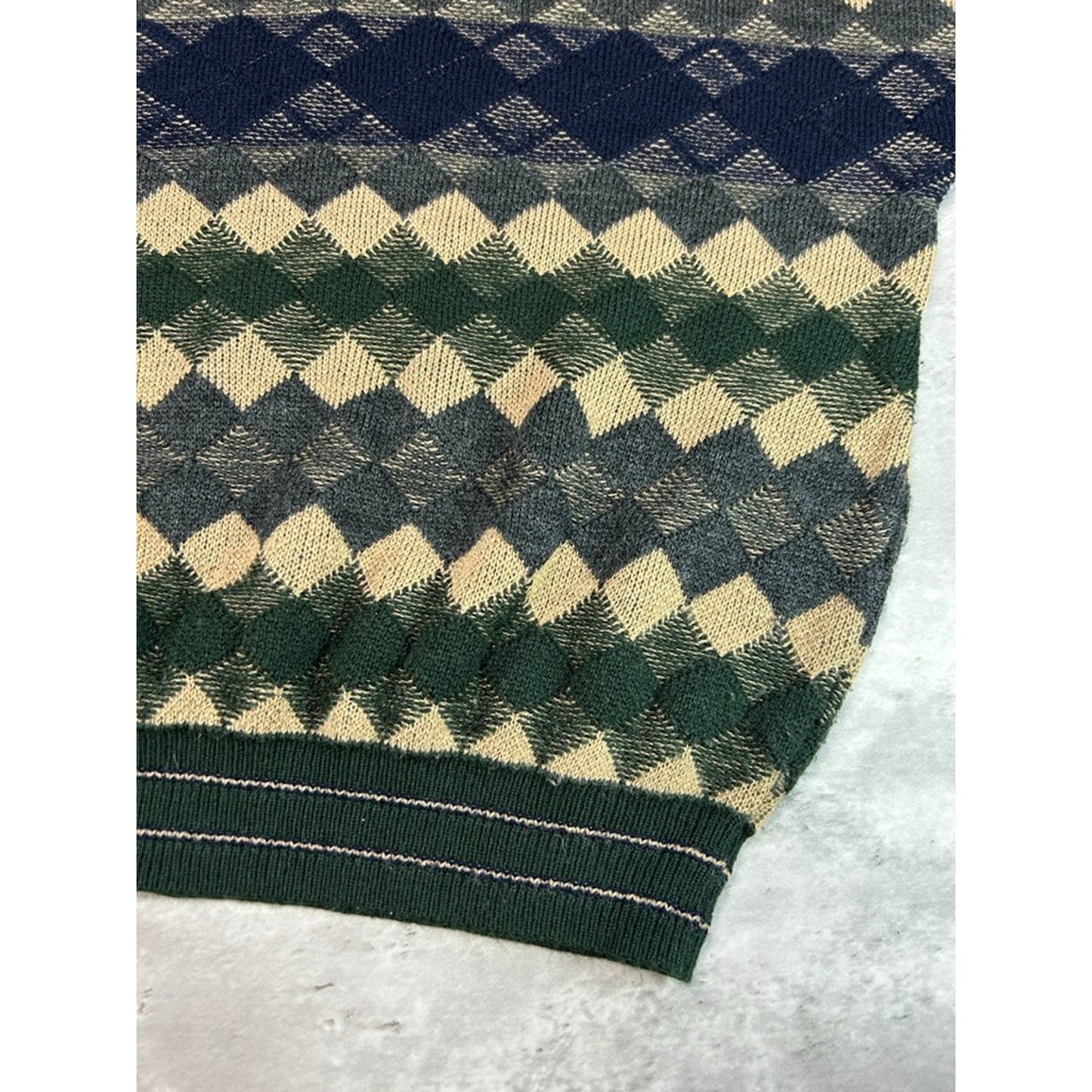 Vintage 90s Willow Bay Diamond Print Pullover Knit Sweater Size XXXL