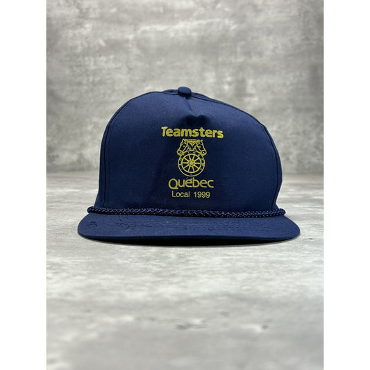 Vintage 1999 Teamsters Quebec Graphic Spellout Logo Snapback Hat OSFA