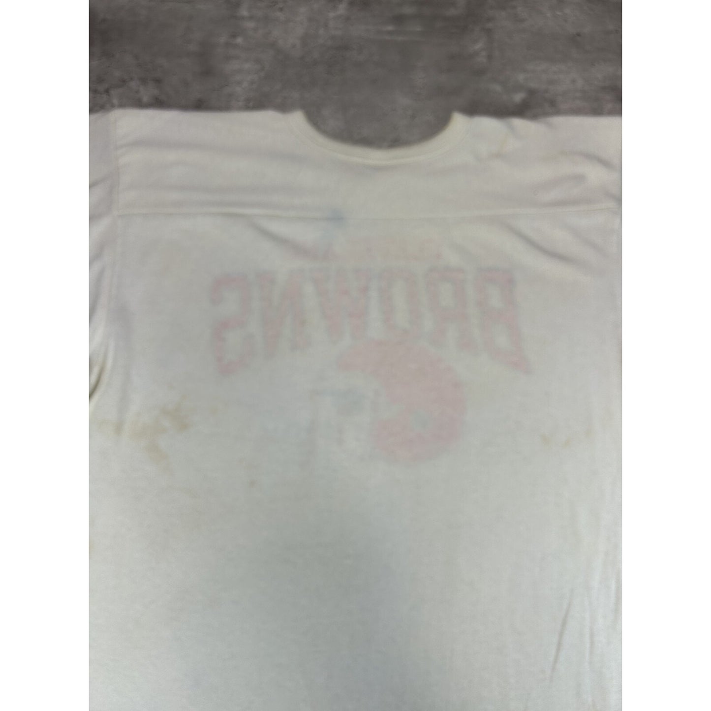 Vintage 80s Cleveland Browns NFL Champion Raglan Jersey Size XL Beige
