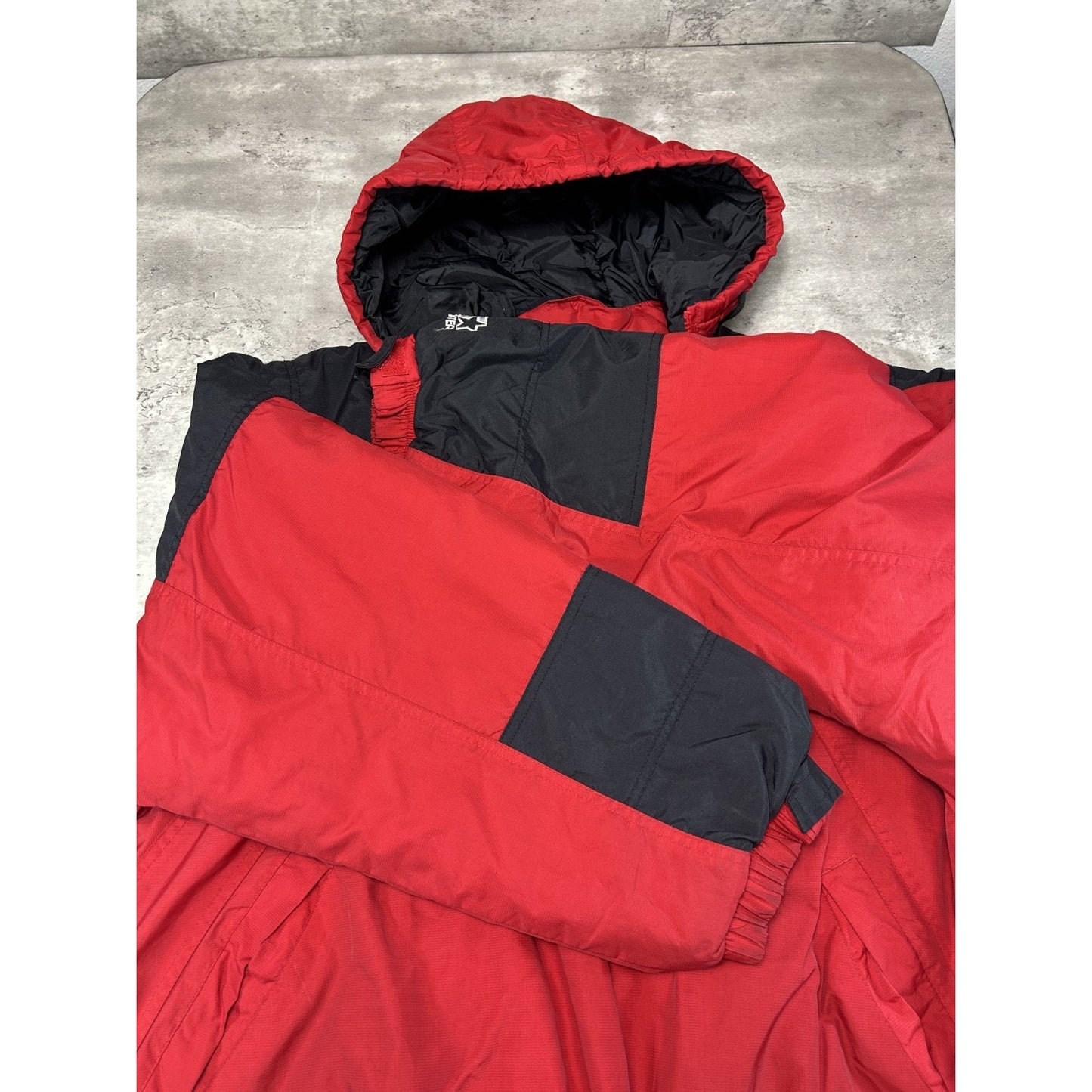 Vintage 90s Detroit Red Wings NHL 1/2 Zip Insulated Starter Jacket Size Large
