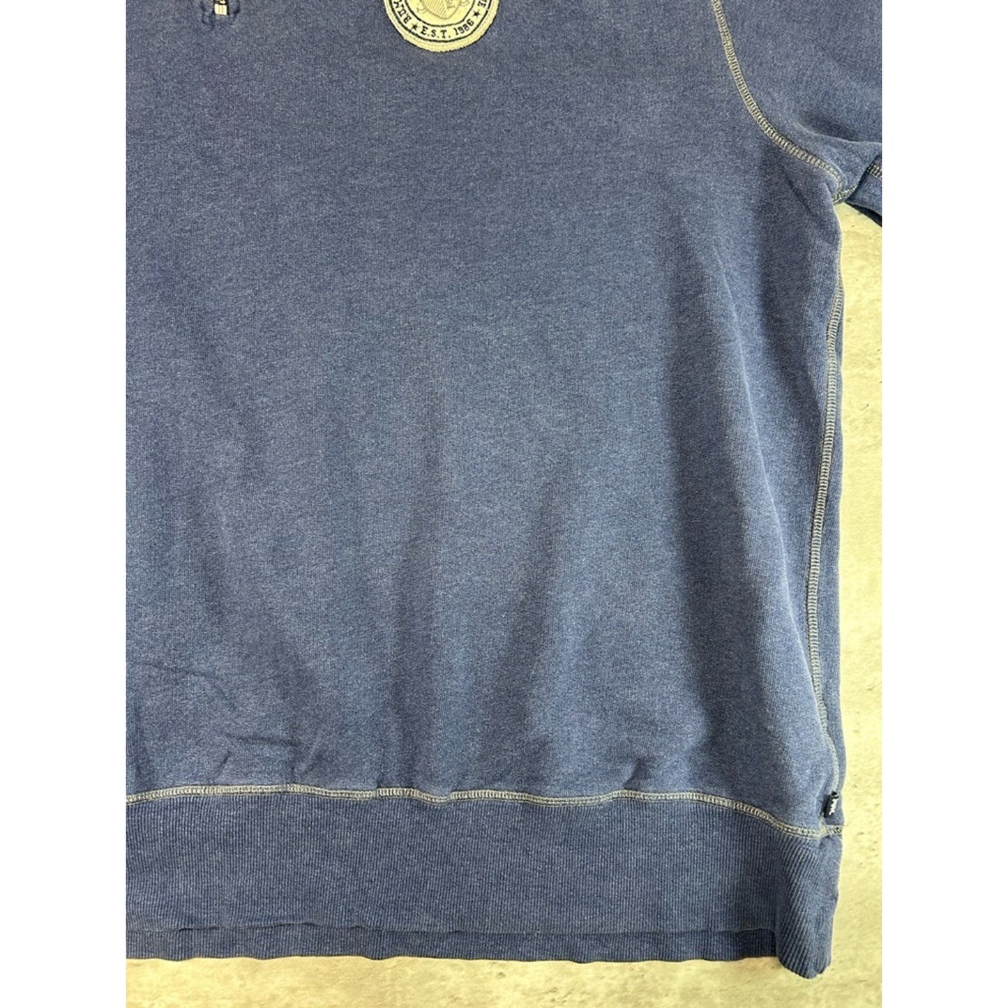 Vintage B.U.M Equipment Embroidered Crest Patch 3/4 Zip Sweatshirt Size 2XL