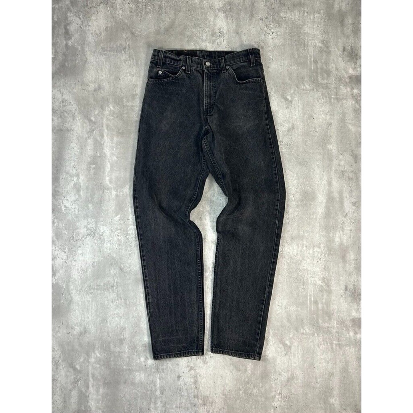 Vintage 80s/90s Levis 550 Orange Tab Tapered Leg Black Denim Pants Size 30W