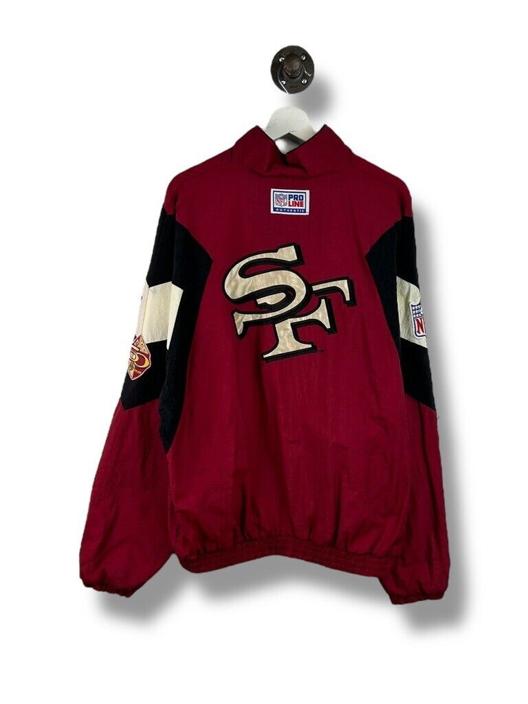 Vintage 1997 San Fransisco 49ers NFL Full Zip Nylon Windbreaker Jacket Size Large