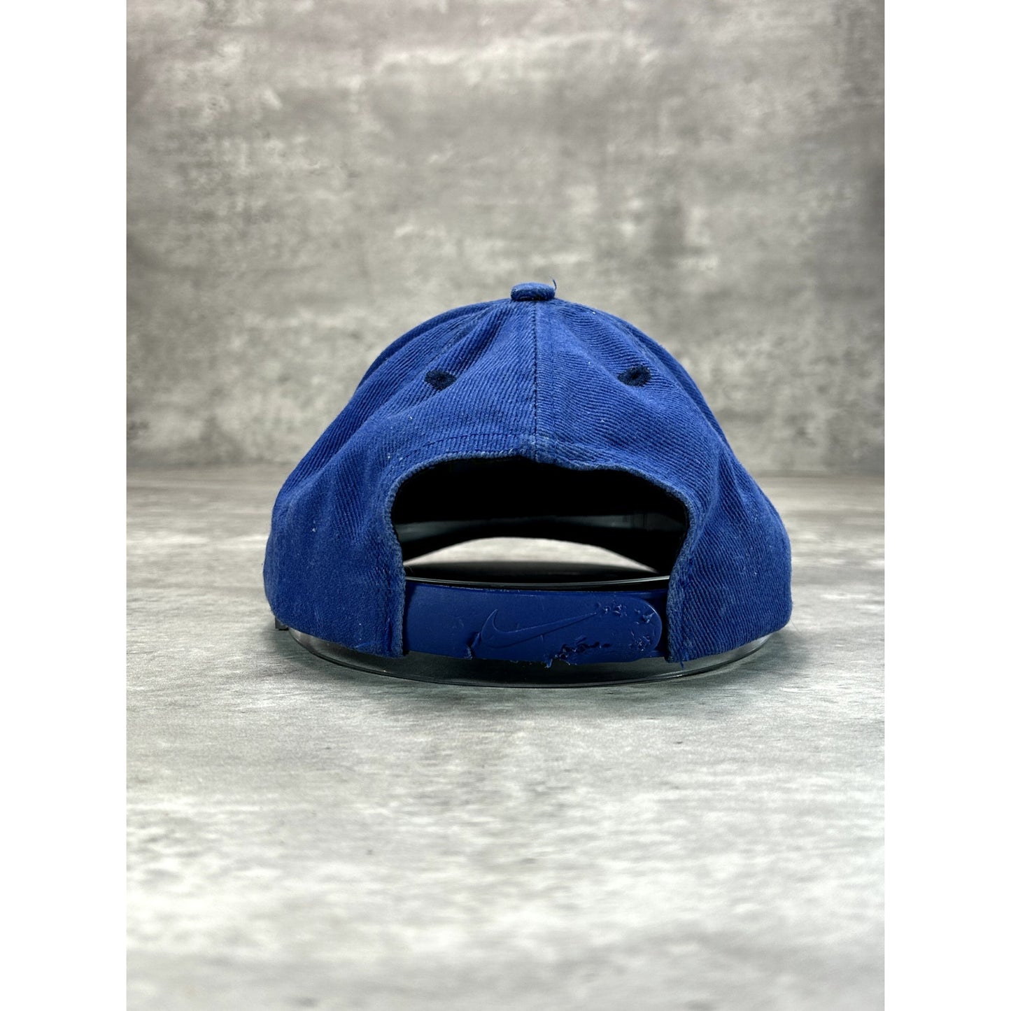Vintage 90s Nike Embroidered Swoosh Spellout Snapback Hat OSFA Blue YOUTH