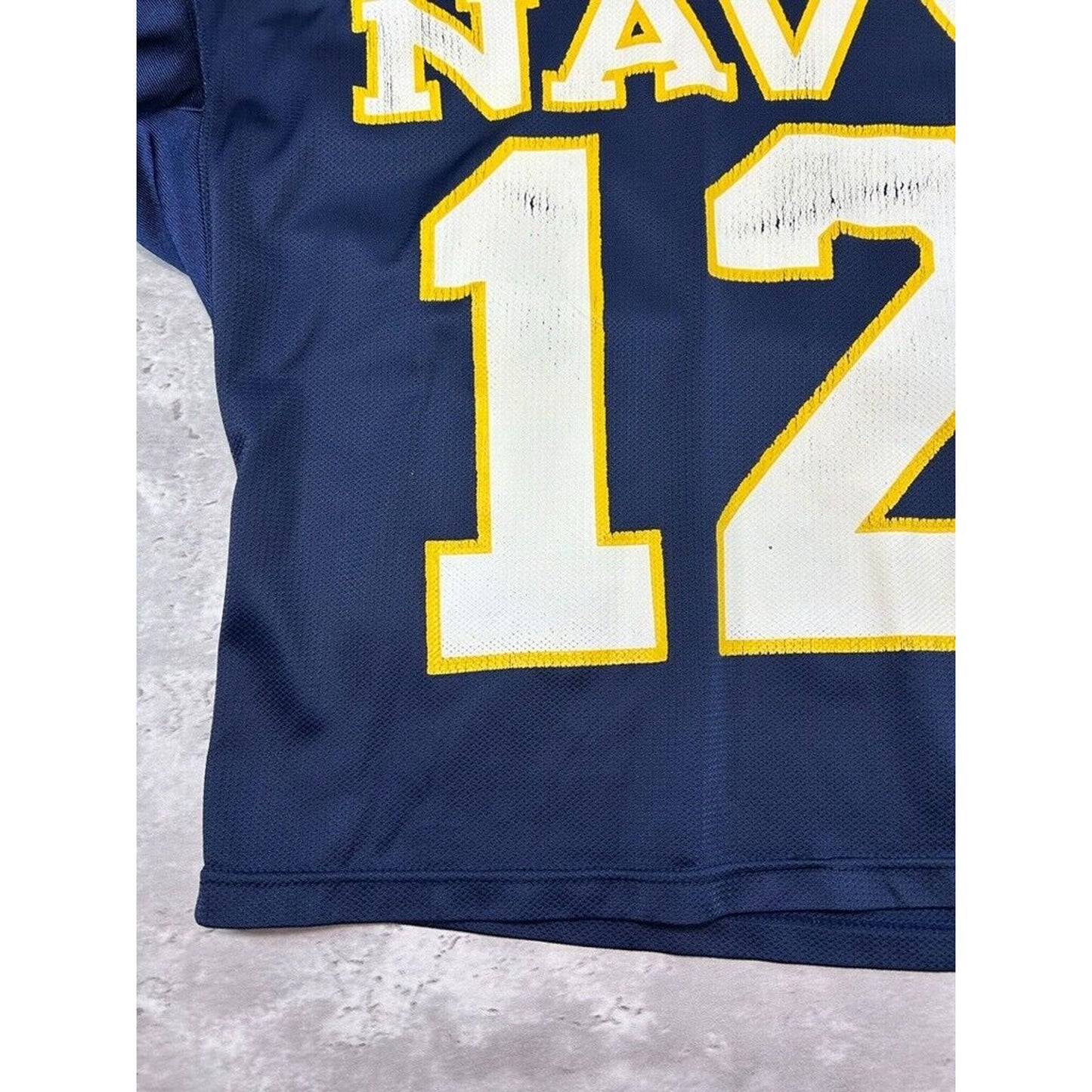 Vintage 1990s US Navy Collegiate Champion Football Jersey Size Medium Blue