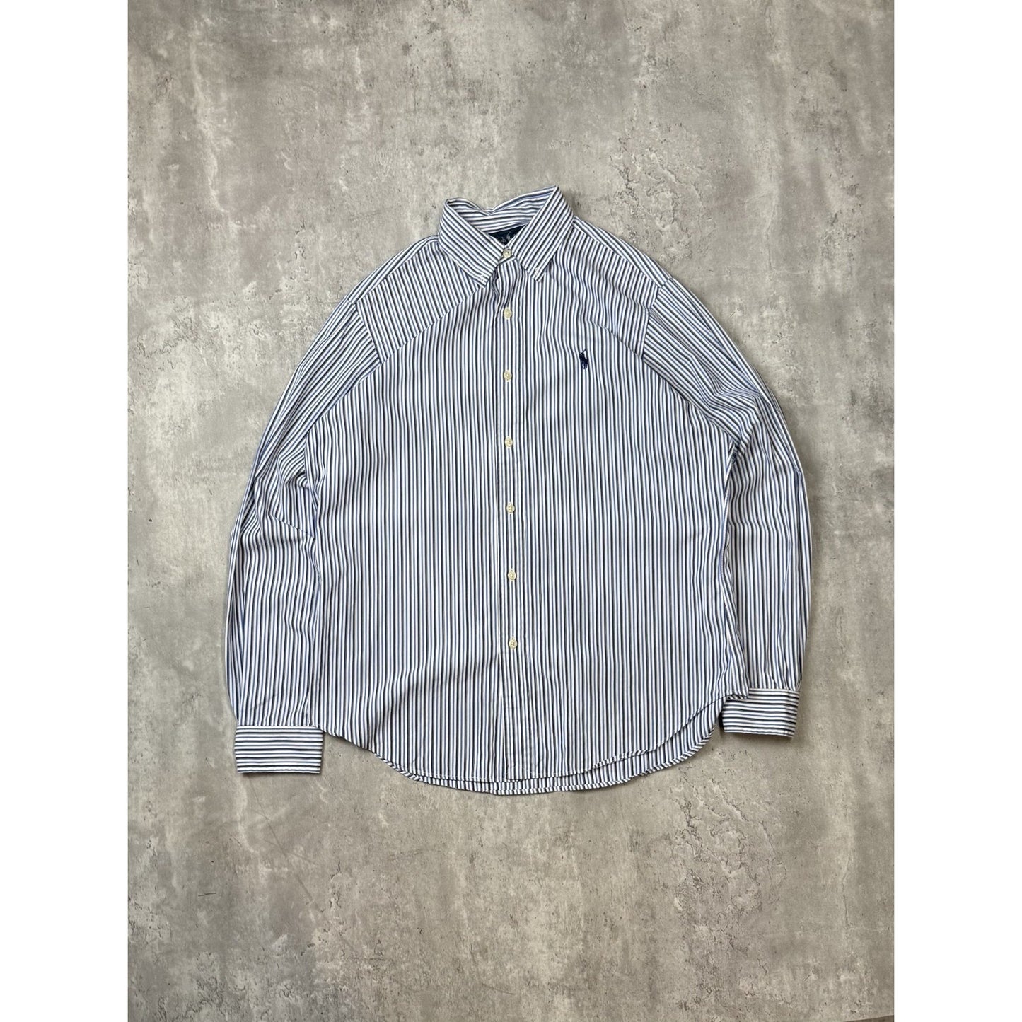 Vintage Polo Ralph Lauren Striped Long Sleeve Button Up Shirt Size Medium