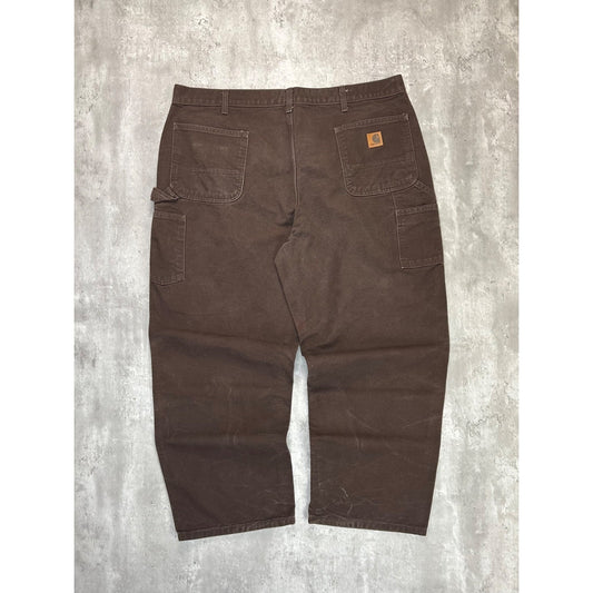 Vintage Carhartt Canvas Workwear Carpenter Pants Size 41 Brown
