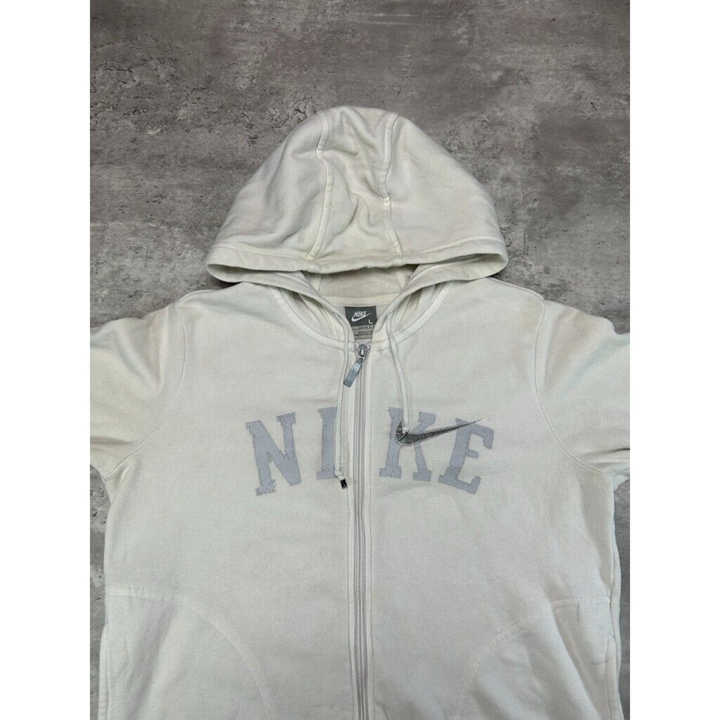 Vintage Womens Nike Embroidered Swoosh Spell Out Hooded Sweatshirt Size Large