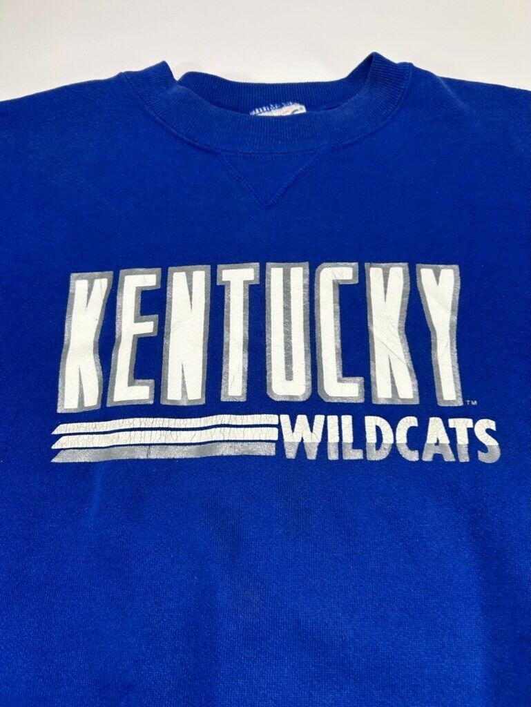 Vintage 90s Kentucky Wildcats NCAA Collegiate Spellout Sweatshirt Size Medium