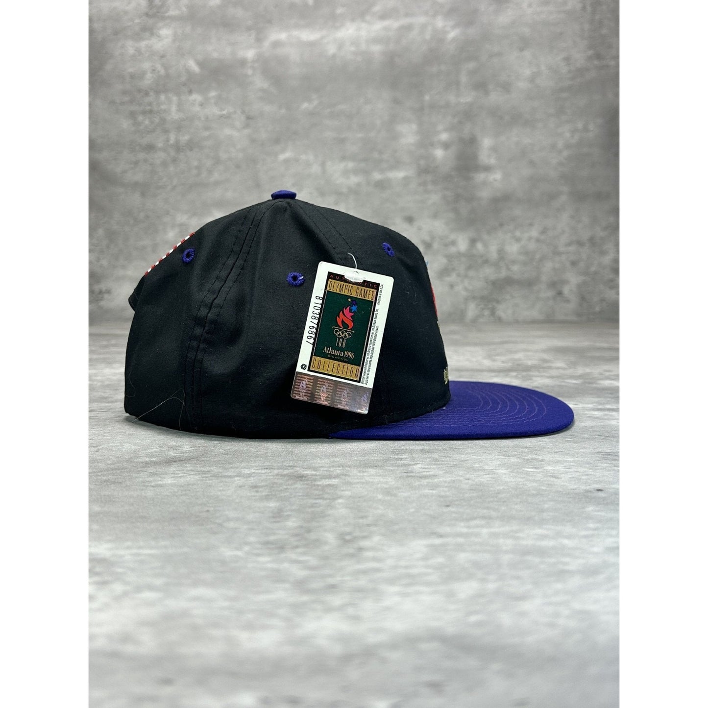 Vintage 1996 Atlanta Olympics Embroidered Logo Snapback Hat OSFA Black