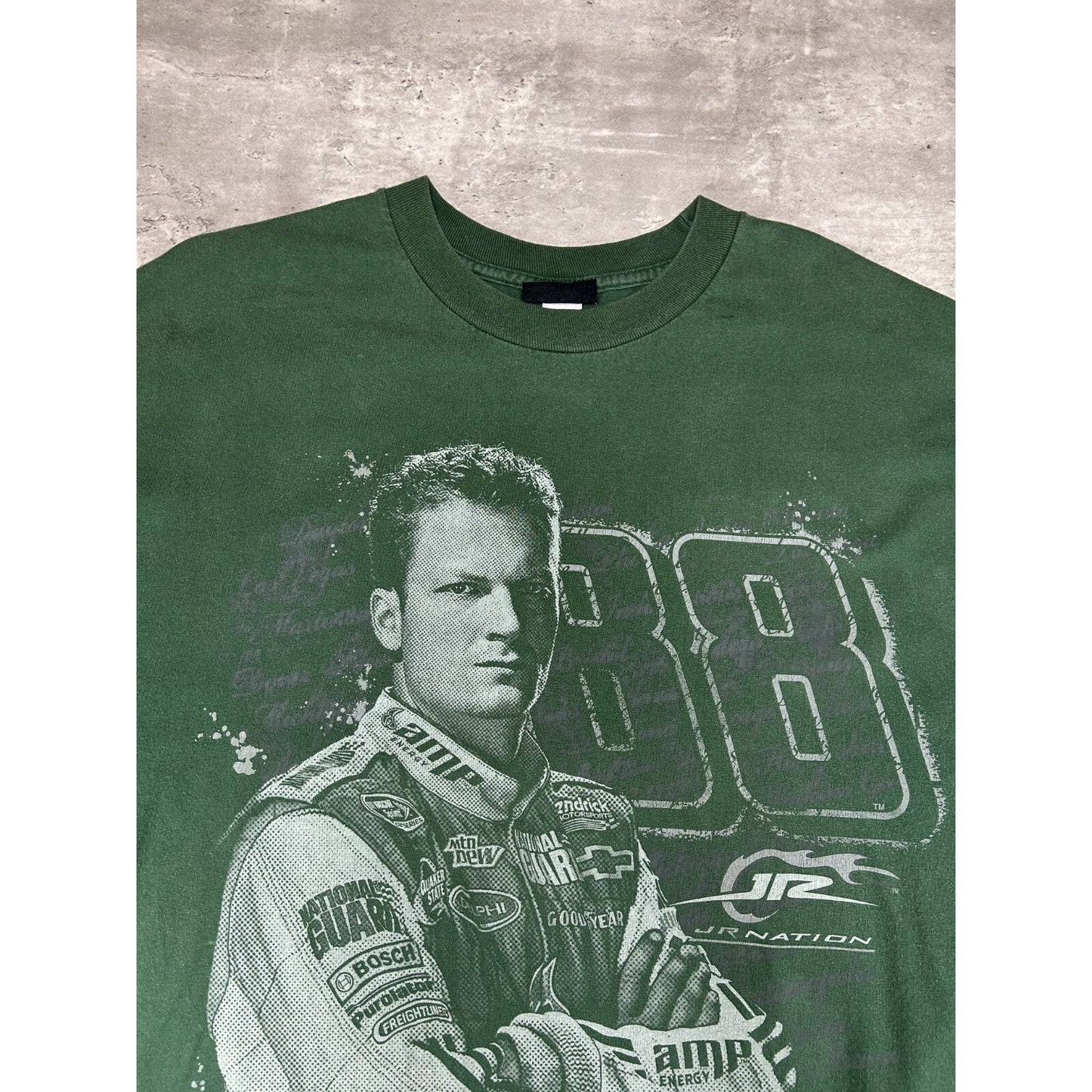 Dale Earnhardt Jr #88 Nascar Portrait Graphic Sprint Cup T-Shirt Size 2XL Green