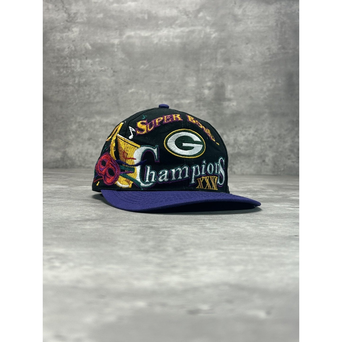 Vintage 90s Green Bay Packers NFL Super Bowl XXX Embroidered Snapback Hat OSFA