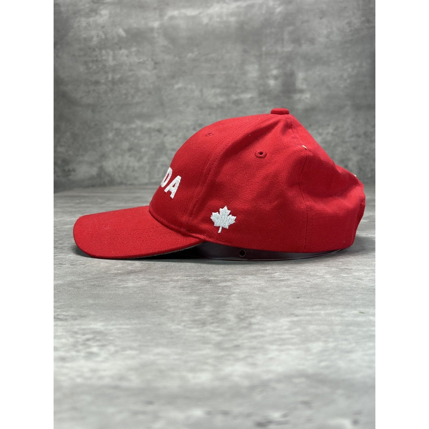 Canada Embroidered Spellout Destination Strapback Hat OSFA Red