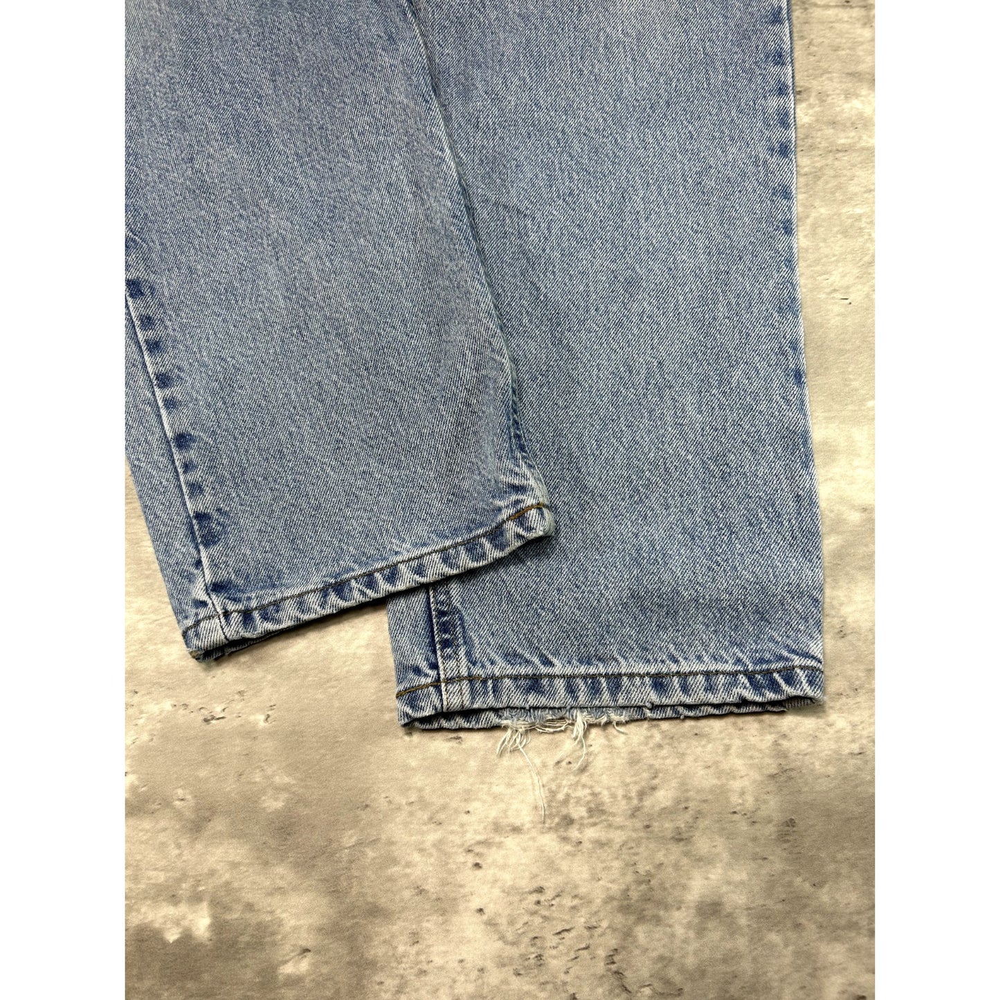 Vintage Carhartt Relaxed Fit Light Wash Work Wear Denim Pants Size 34W Blue