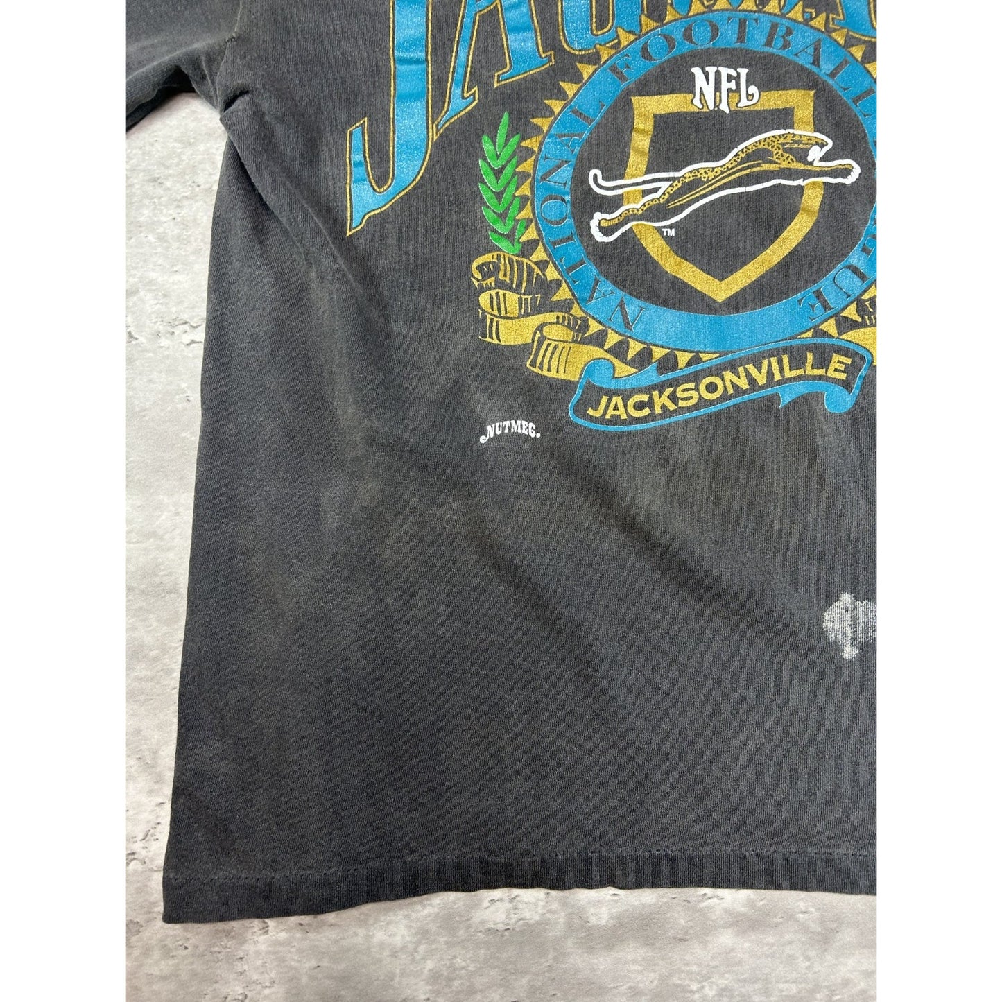 Vintage 1993 Jacksonville Jaguars NFL Banned Logo Spellout T-Shirt Size Medium