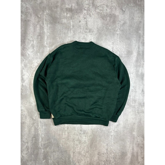 Vintage 90s Trutus Biancarra Leather Striped Pullover Knit Sweater Size XXL