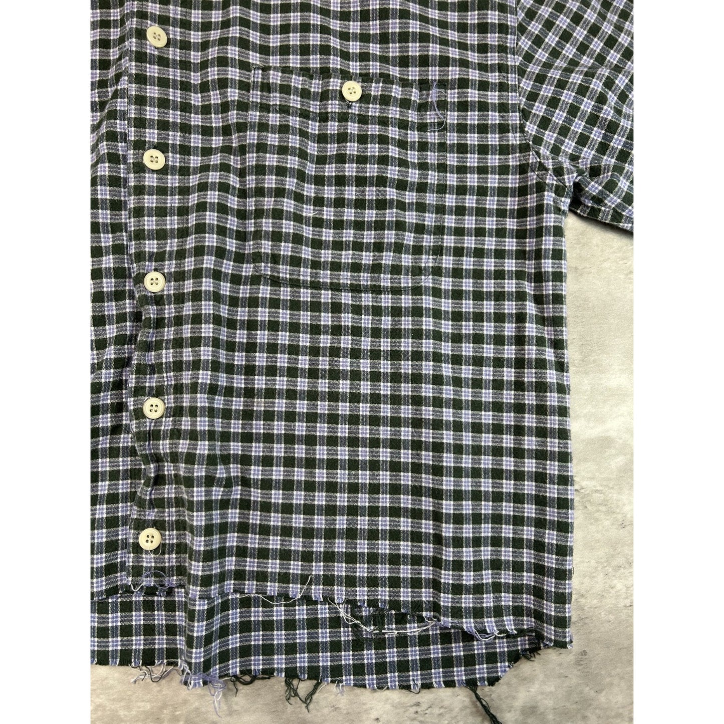 Vintage Genuine Sonoma Embroidered Logo Plaid Cropped Button Up Shirt Size Large