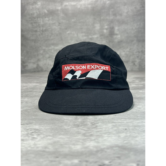 Vintage 90s Molson Export Racing Six Panel Embroidered Snapback Hat OSFA