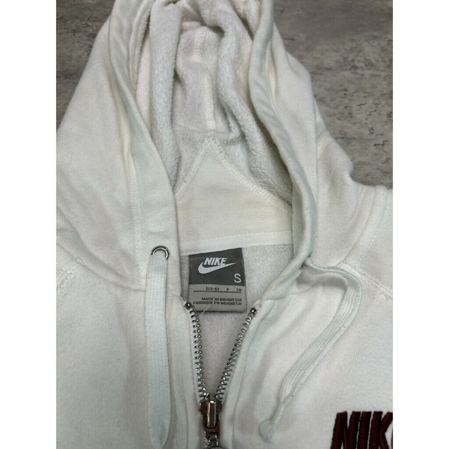 Vintage Womens Nike Embroidered Spell Out Full Zip Hooded Sweatshirt Size Small