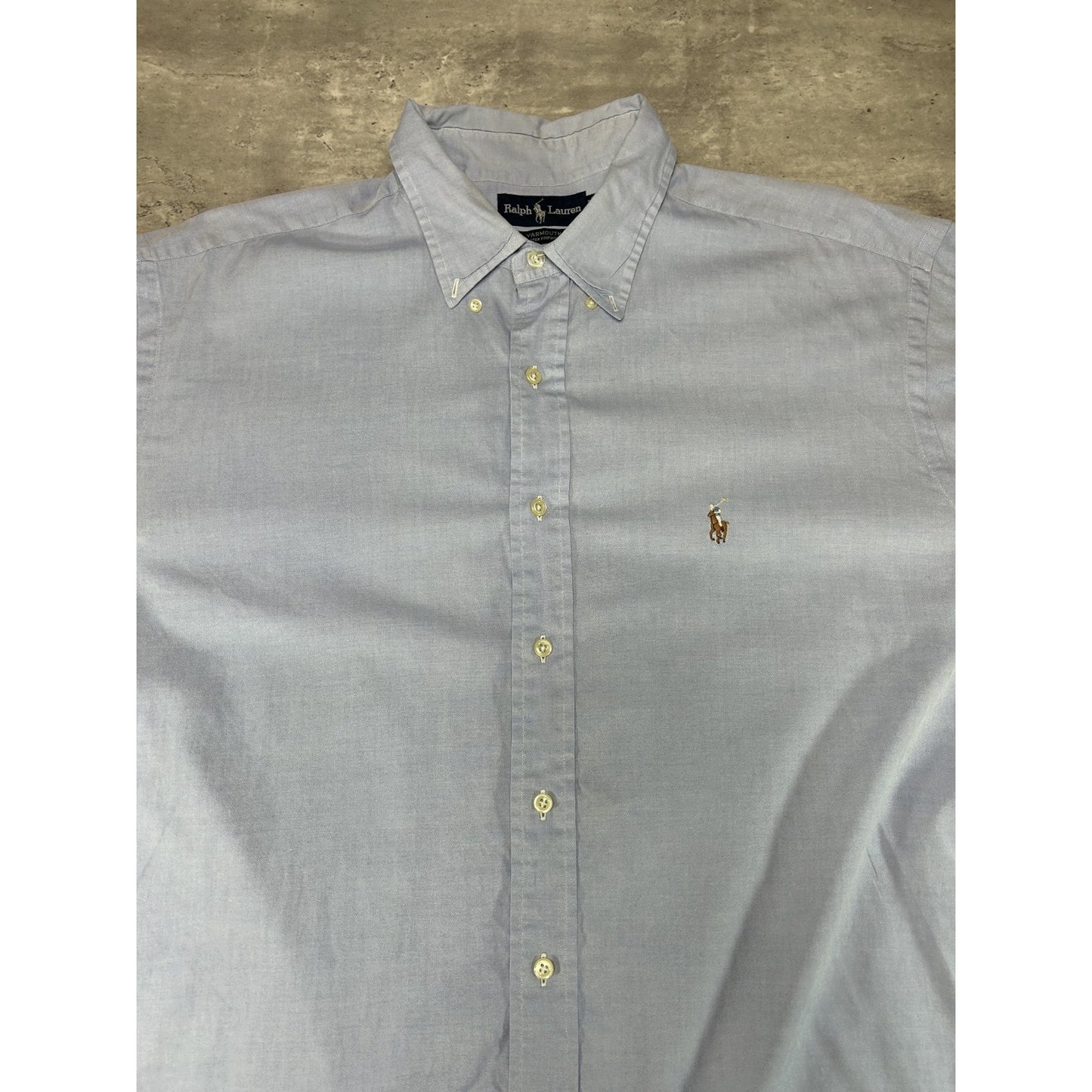Vintage Polo Ralph Lauren Embroidered Pony Long Sleeve Button Up Shirt Sz 2XL