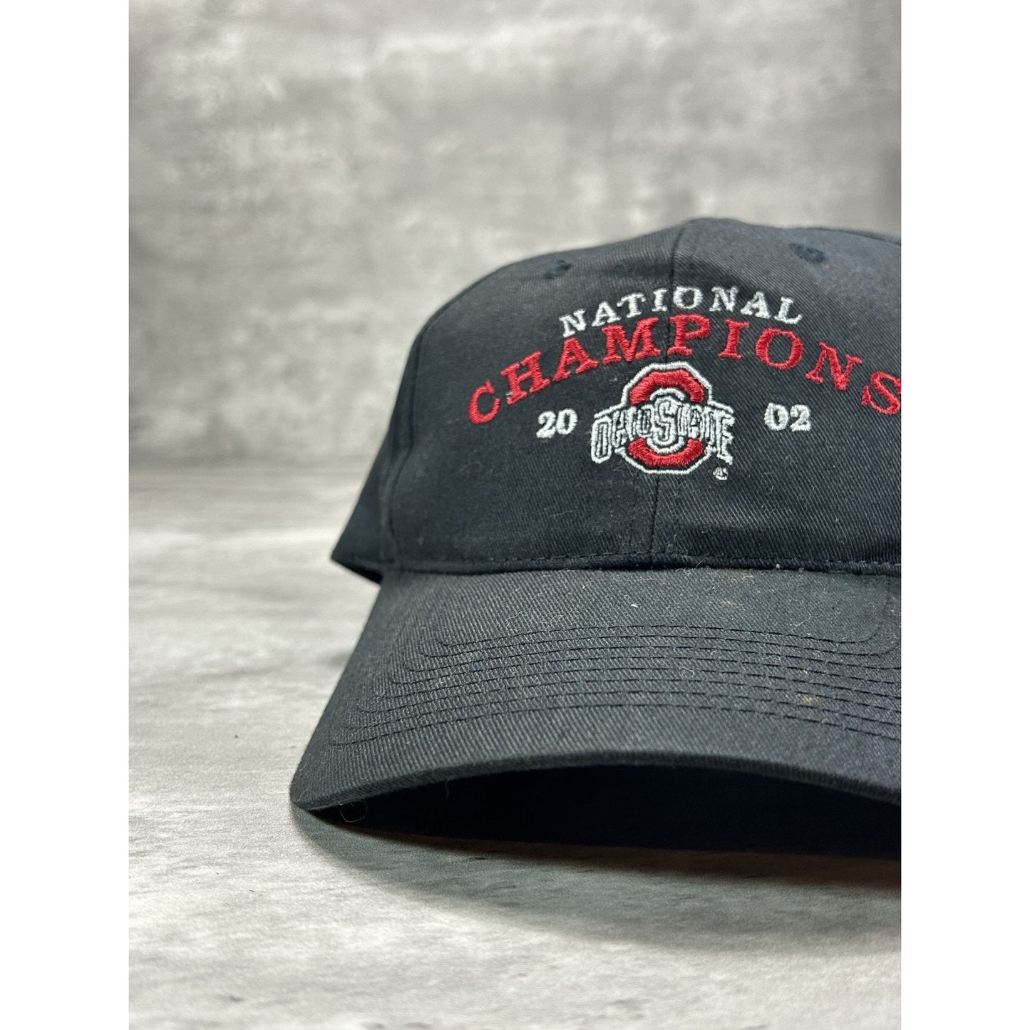 Vintage 2002 Ohio State Buckeyes NCAA National Champs Snapback Hat OSFA Black