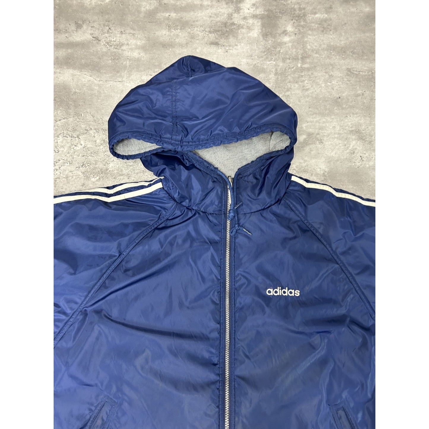 Vintage 90s Adidas Insulated Full Zip Hooded Reversible Jacket Size Large