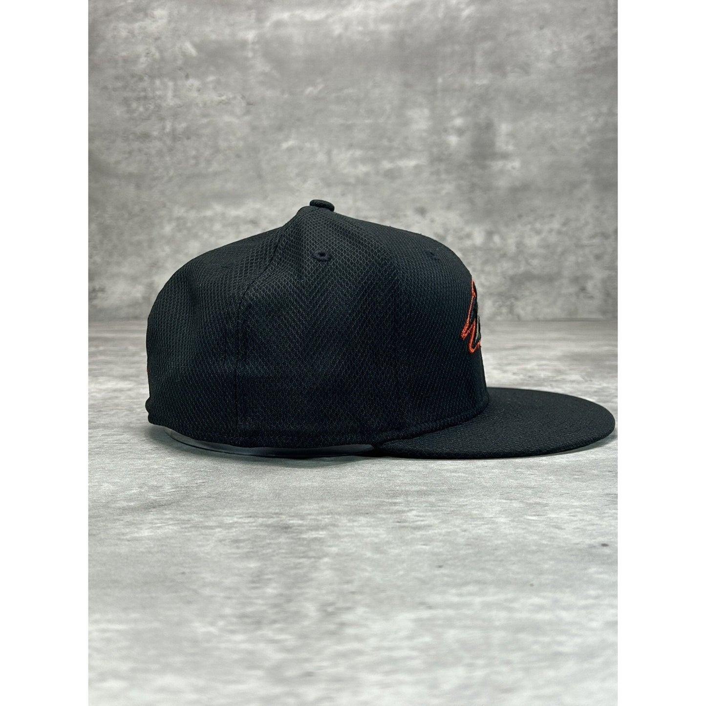 MiLB Embroidered Logo Baseball Fitted Hat 7 1/2 Black