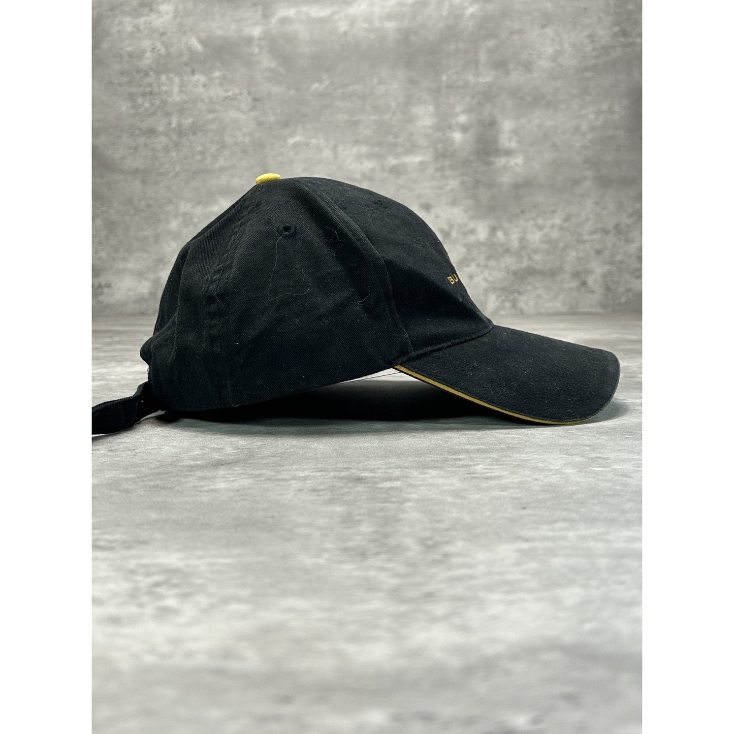 Vintage Budweiser Embroidered Spellout Beer Promo Strapback Hat OSFA Black