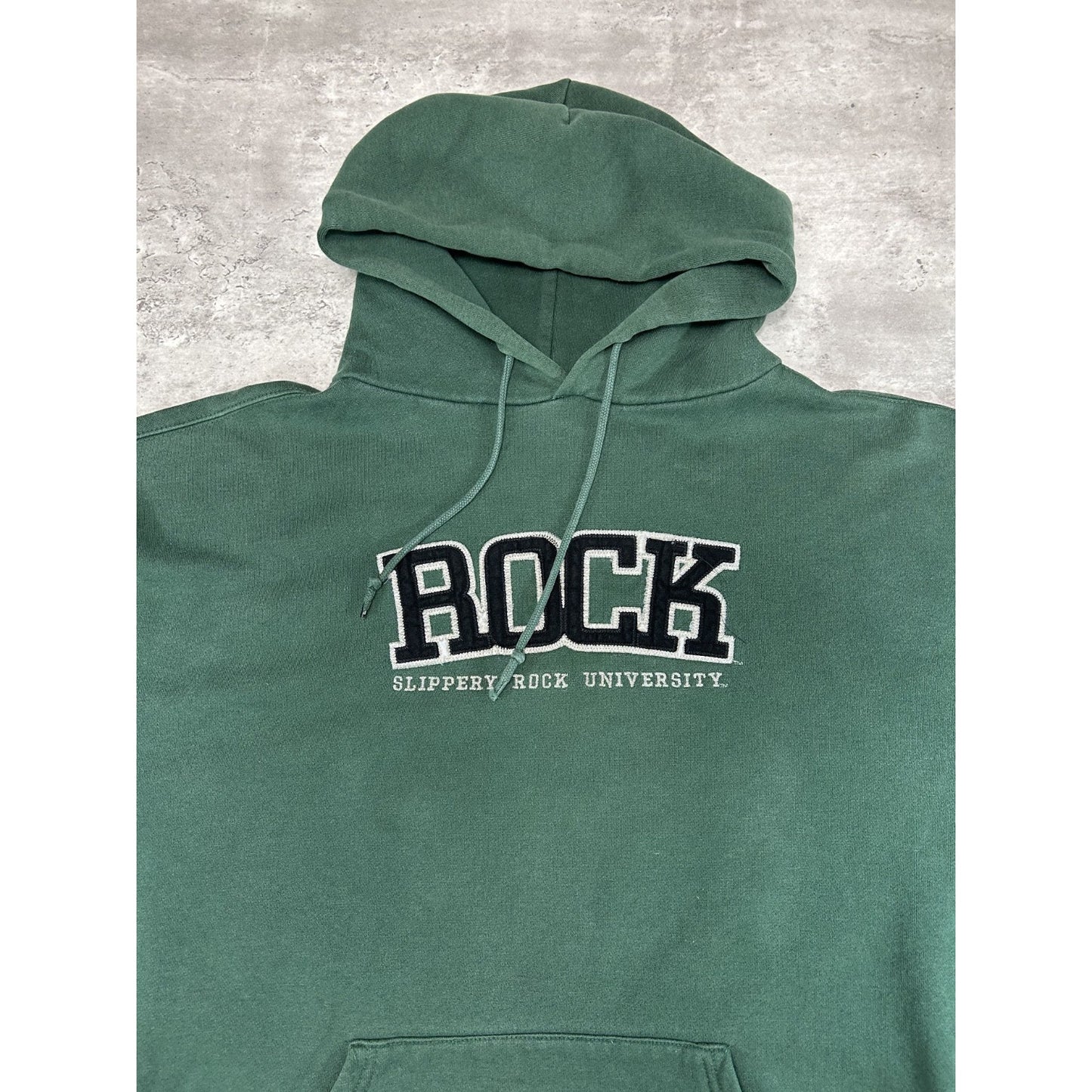 Vintage Slippery Rock University Embroidered Spellout Hooded Sweatshirt Size XL