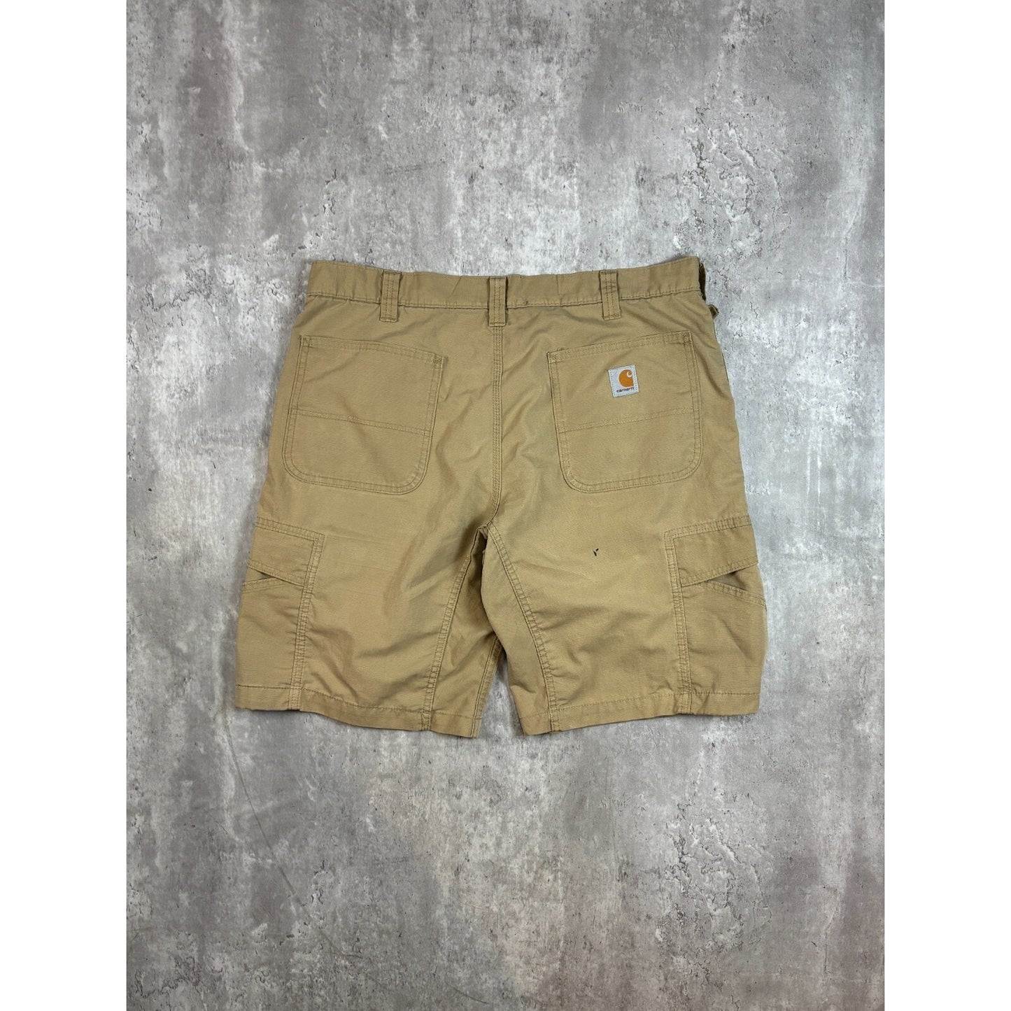 Carhartt Force Extremes Relaxed Fit Canvas Workwear Cargo Shorts Size 38 Beige