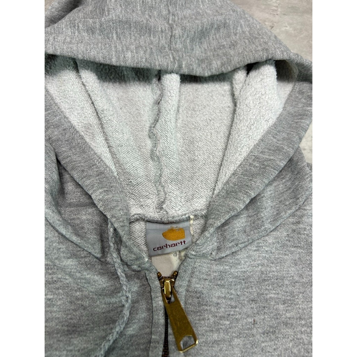 Vintage Carhartt Embroidered Spellout Full Zip Hooded Sweatshirt Size Large